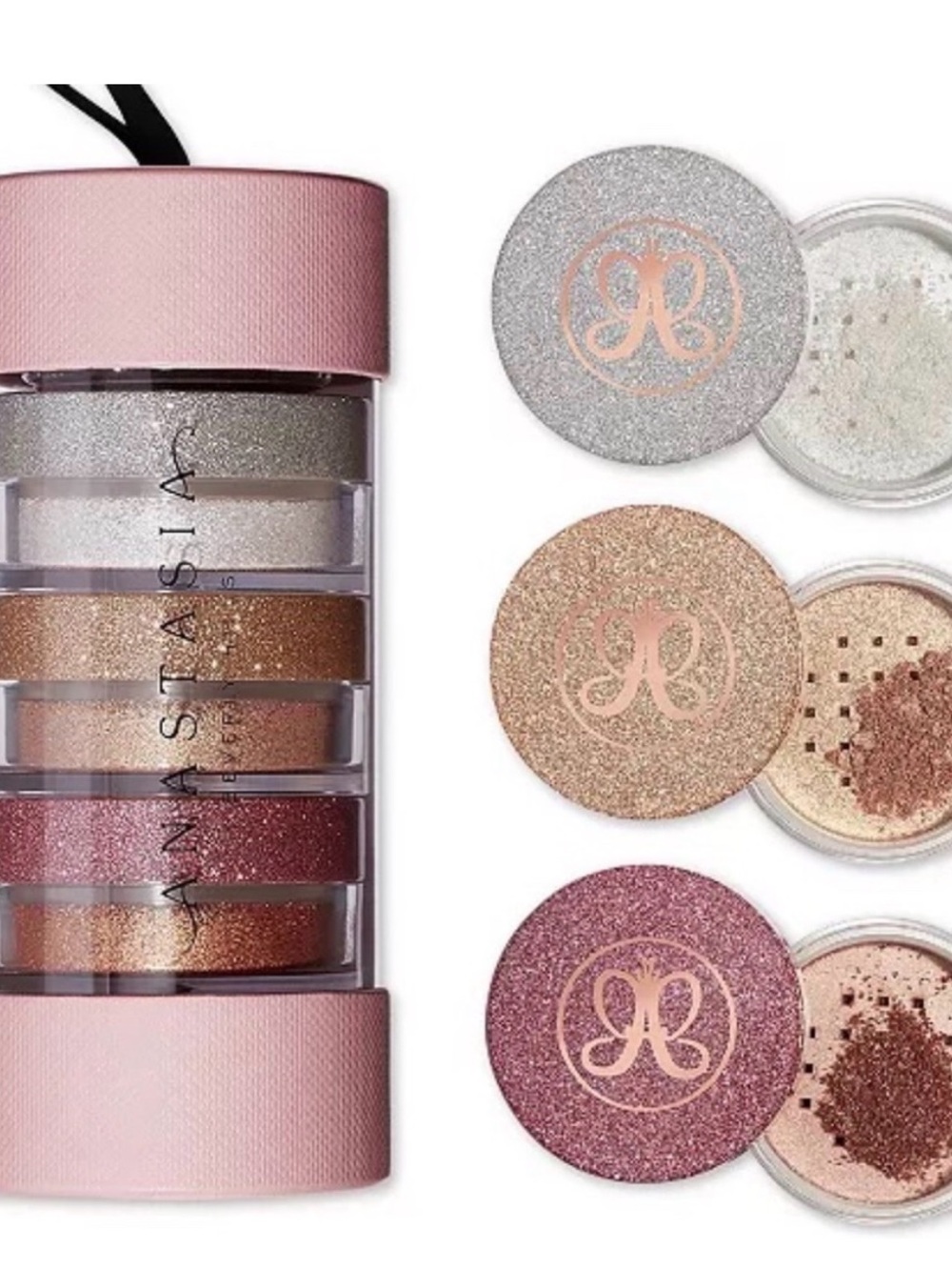 New Anastasia Beverly Hills Stacked Loose Metallic Powder Highlighter Set - Picture 9 of 9
